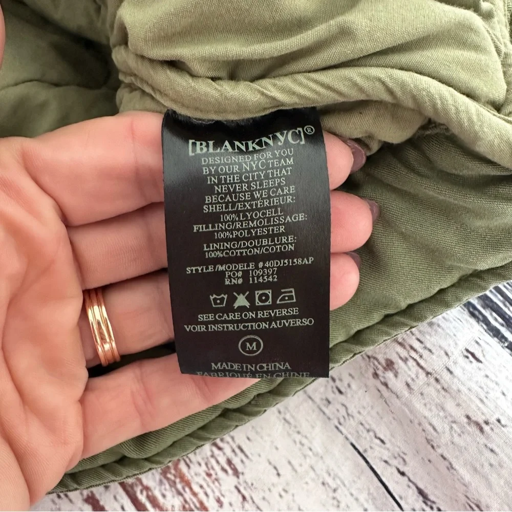 BLANK NYC Olive Green Quilted Women's Bomber Jacket - Picture 6 of 8